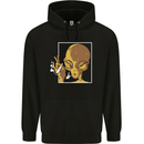 An Alien Smoking Weed Childrens Kids Hoodie Black