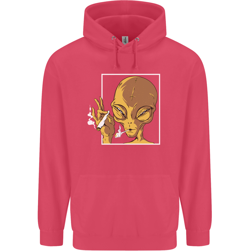An Alien Smoking Weed Childrens Kids Hoodie Heliconia