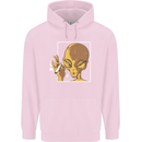An Alien Smoking Weed Childrens Kids Hoodie Light Pink