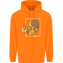 An Alien Smoking Weed Childrens Kids Hoodie Orange