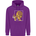 An Alien Smoking Weed Childrens Kids Hoodie Purple