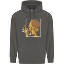 An Alien Smoking Weed Childrens Kids Hoodie Storm Grey