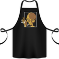 An Alien Smoking Weed Cotton Apron 100% Organic Black