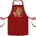 An Alien Smoking Weed Cotton Apron 100% Organic Maroon