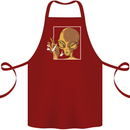 An Alien Smoking Weed Cotton Apron 100% Organic Maroon