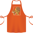 An Alien Smoking Weed Cotton Apron 100% Organic Orange