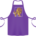 An Alien Smoking Weed Cotton Apron 100% Organic Purple