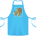 An Alien Smoking Weed Cotton Apron 100% Organic Turquoise