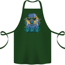 An Alien Smoking Weed Funny Drug Culture Cotton Apron 100% Organic Forest Green