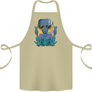 An Alien Smoking Weed Funny Drug Culture Cotton Apron 100% Organic Khaki