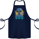 An Alien Smoking Weed Funny Drug Culture Cotton Apron 100% Organic Navy Blue