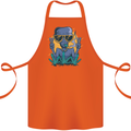 An Alien Smoking Weed Funny Drug Culture Cotton Apron 100% Organic Orange