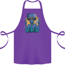 An Alien Smoking Weed Funny Drug Culture Cotton Apron 100% Organic Purple