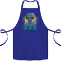 An Alien Smoking Weed Funny Drug Culture Cotton Apron 100% Organic Royal Blue