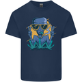 An Alien Smoking Weed Funny Drug Culture Kids T-Shirt Childrens Navy Blue
