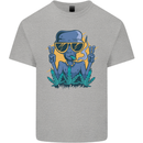 An Alien Smoking Weed Funny Drug Culture Mens Cotton T-Shirt Tee Top Sports Grey
