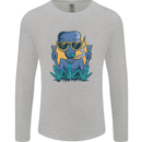 An Alien Smoking Weed Funny Drug Culture Mens Long Sleeve T-Shirt Sports Grey