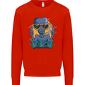 An Alien Smoking Weed Funny Drug Culture Mens Sweatshirt Jumper Bright Red