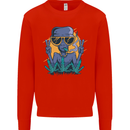 An Alien Smoking Weed Funny Drug Culture Mens Sweatshirt Jumper Bright Red