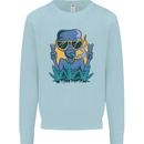 An Alien Smoking Weed Funny Drug Culture Mens Sweatshirt Jumper Light Blue
