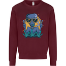 An Alien Smoking Weed Funny Drug Culture Mens Sweatshirt Jumper Maroon
