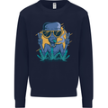An Alien Smoking Weed Funny Drug Culture Mens Sweatshirt Jumper Navy Blue