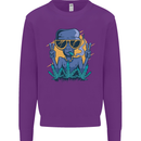 An Alien Smoking Weed Funny Drug Culture Mens Sweatshirt Jumper Purple