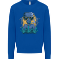 An Alien Smoking Weed Funny Drug Culture Mens Sweatshirt Jumper Royal Blue