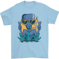 An Alien Smoking Weed Funny Drug Culture Mens T-Shirt Cotton Gildan Light Blue