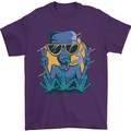 An Alien Smoking Weed Funny Drug Culture Mens T-Shirt Cotton Gildan Purple