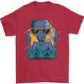 An Alien Smoking Weed Funny Drug Culture Mens T-Shirt Cotton Gildan Red