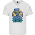 An Alien Smoking Weed Funny Drug Culture Mens V-Neck Cotton T-Shirt White