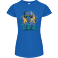 An Alien Smoking Weed Funny Drug Culture Womens Petite Cut T-Shirt Royal Blue