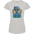 An Alien Smoking Weed Funny Drug Culture Womens Petite Cut T-Shirt Sports Grey