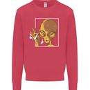 An Alien Smoking Weed Kids Sweatshirt Jumper Heliconia