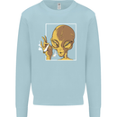 An Alien Smoking Weed Kids Sweatshirt Jumper Light Blue
