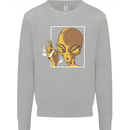 An Alien Smoking Weed Kids Sweatshirt Jumper Sports Grey