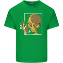 An Alien Smoking Weed Kids T-Shirt Childrens Irish Green