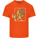 An Alien Smoking Weed Kids T-Shirt Childrens Orange