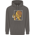 An Alien Smoking Weed Mens 80% Cotton Hoodie Charcoal