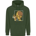 An Alien Smoking Weed Mens 80% Cotton Hoodie Forest Green