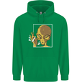 An Alien Smoking Weed Mens 80% Cotton Hoodie Irish Green