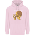 An Alien Smoking Weed Mens 80% Cotton Hoodie Light Pink