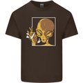 An Alien Smoking Weed Mens Cotton T-Shirt Tee Top Dark Chocolate