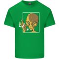 An Alien Smoking Weed Mens Cotton T-Shirt Tee Top Irish Green