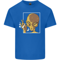 An Alien Smoking Weed Mens Cotton T-Shirt Tee Top Royal Blue