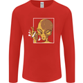 An Alien Smoking Weed Mens Long Sleeve T-Shirt Red