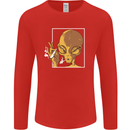 An Alien Smoking Weed Mens Long Sleeve T-Shirt Red