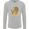 An Alien Smoking Weed Mens Long Sleeve T-Shirt Sports Grey