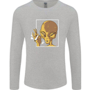 An Alien Smoking Weed Mens Long Sleeve T-Shirt Sports Grey